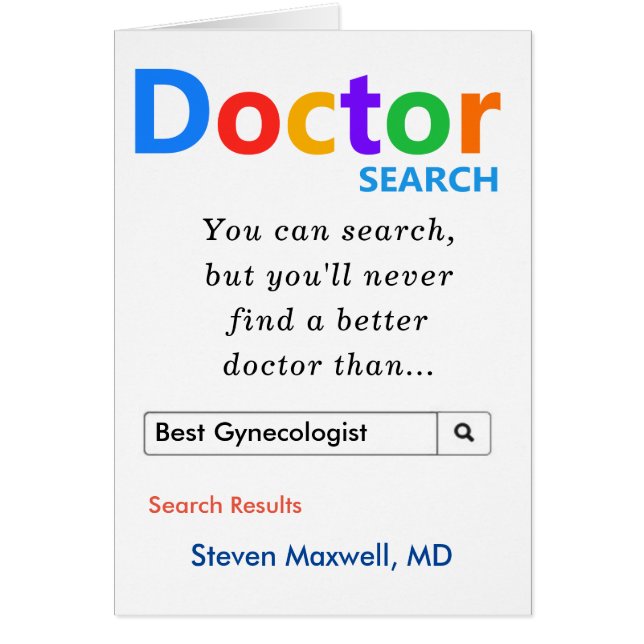 Funny Best Gynecologist Search  Cards (Front)