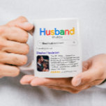 Funny Best Husband Ever Search Results With Photo Coffee Mug<br><div class="desc">Custom “Best Husband Ever” search mugs are a fun, heartfelt, and unique way to celebrate the man you love. Designed to look like a playful search engine result, this personalized mug allows you to add a custom search term, your husband’s name, a favorite photo, and a sweet personal message, making...</div>