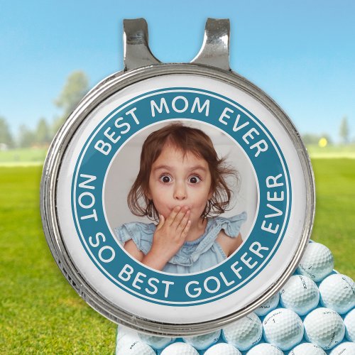 Funny Best Mom Ever Modern Personalized Photo Golf Golf Hat Clip