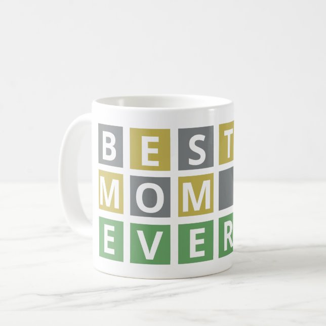 Funny Best Mom Ever - Wordle Mom Coffee Mug (Front Left)