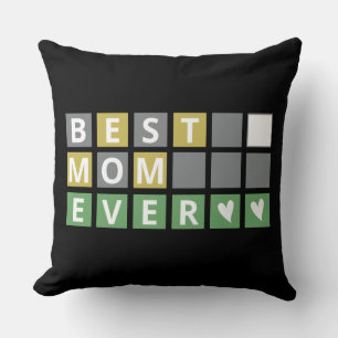 Funny Best Mom Ever - Wordle Mom Throw Pillow
