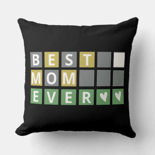Funny Best Mom Ever _ Wordle Mom Throw Pillow