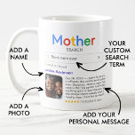 Funny Best Mother Ever Search Results With Photo Coffee Mug<br><div class="desc">This delightful mug is a heartfelt way to celebrate the best mom ever. Styled as a search engine result, it humorously declares your mom as the world's best, complete with a custom message and photo to add a personal and touching element. The bright and colorful design, paired with a thoughtful...</div>