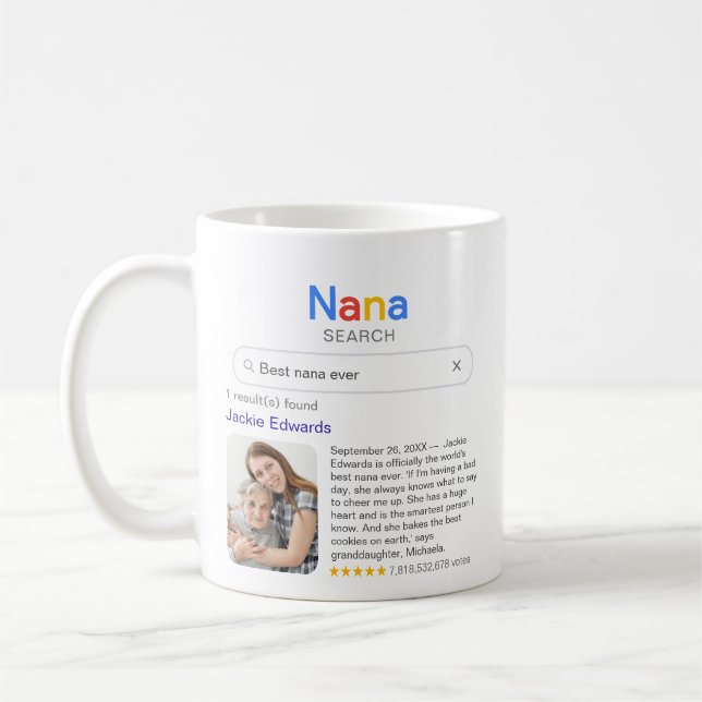 Funny Best Nana Ever Search Results With Photo Coffee Mug (Left)