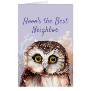 Funny Best Neighbor Thanks Wise Owl Humor Card