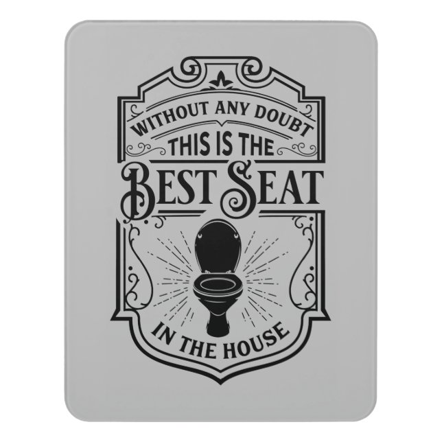 funny best seat toilet word art door sign (Contemporary Vert)