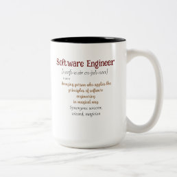 Funny Best Software Engineer ﻿Definition Gift Coff Two-Tone Coffee Mug