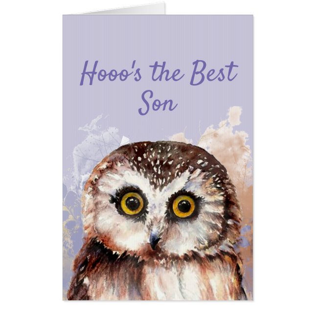 Funny Best Son Birthday Wise Owl Humor Card (Front)