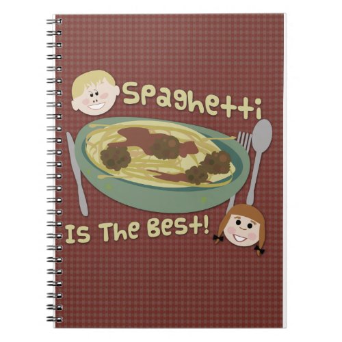 Funny Best Spaghetti Fun Vintage Cartoon Motto Notebook