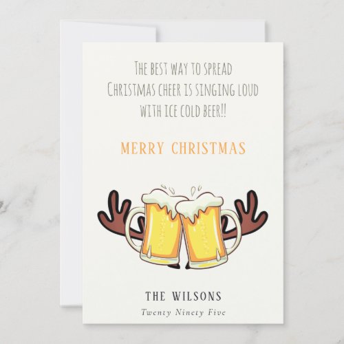 Funny Best Way To Spread Christmas Cheer Rein Beer Holiday Card