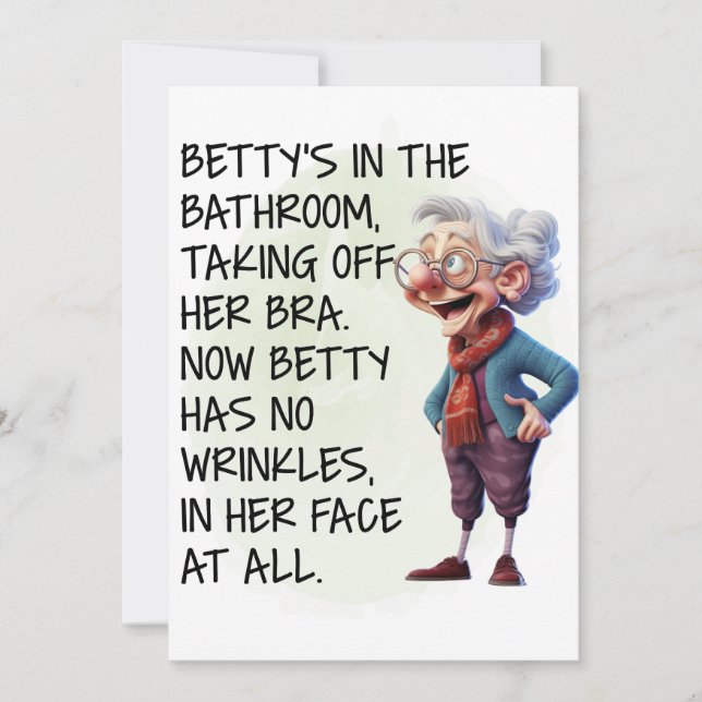 Funny Betty’s In the Bathroom  Invitation (Front)