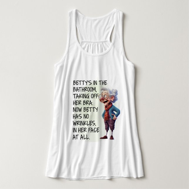 Funny Betty’s In The Bathroom  Tank Top (Design Front)