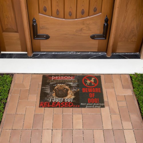 Funny Beware of Dog Coir Door Mat – Guard Dog