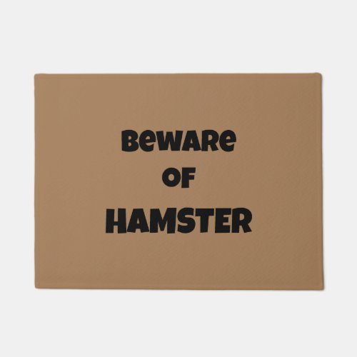 Funny Beware of Hamster Modern Typography Doormat