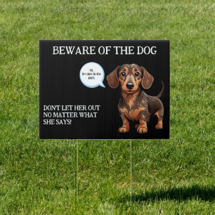 Funny Beware of the Dog Yard Sign Personalize