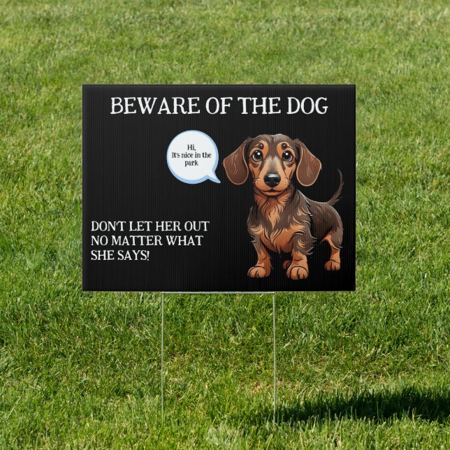 Funny Beware of the Dog Yard Sign Personalize (Insitu)