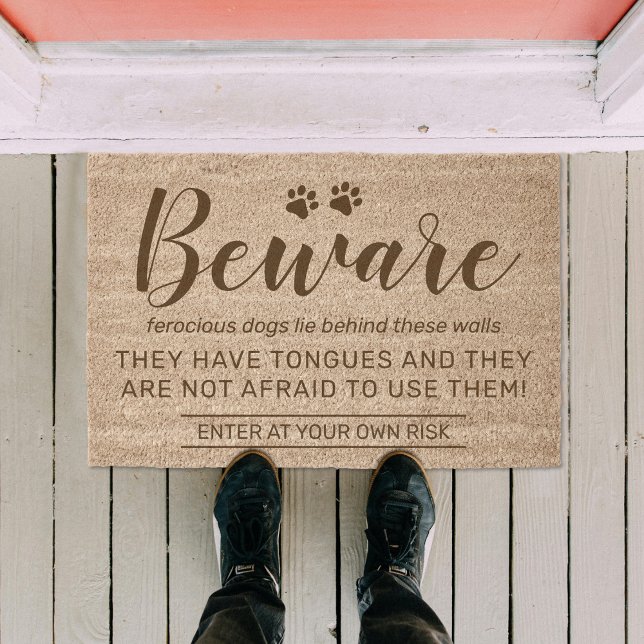 Funny Beware of the Dogs Fiber Doormat (Creator Uploaded)