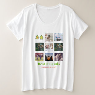 Funny BFF PHOTO COLLAGE Gift Personalized AVOCADO Plus Size T-Shirt