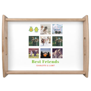 Funny BFF PHOTO COLLAGE Gift Personalized AVOCADO Serving Tray