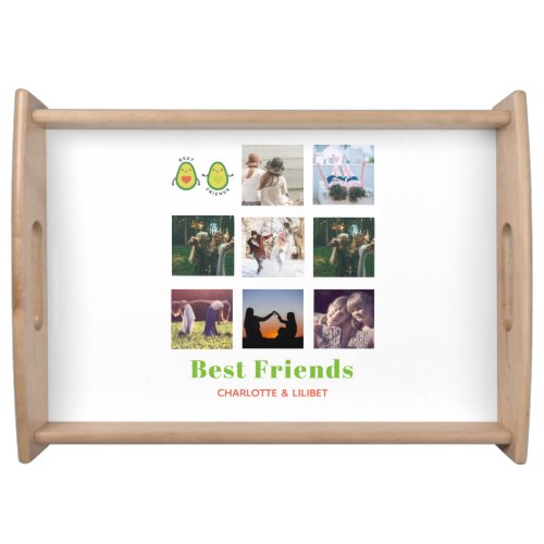Funny BFF PHOTO COLLAGE Gift Personalized AVOCADO Serving Tray