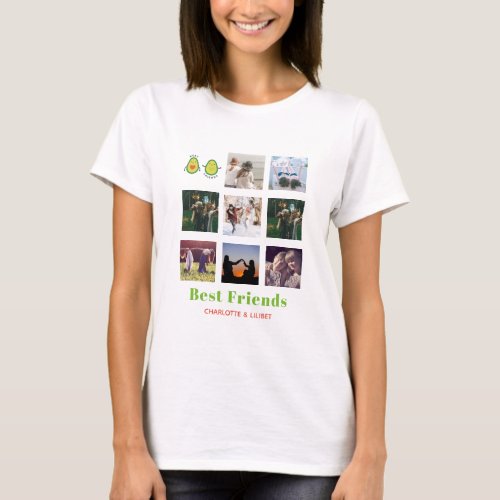 Funny BFF PHOTO COLLAGE Gift Personalized AVOCADO T_Shirt