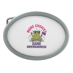 Funny Bi Frog Pride Shirt Design_1 Belt Buckle