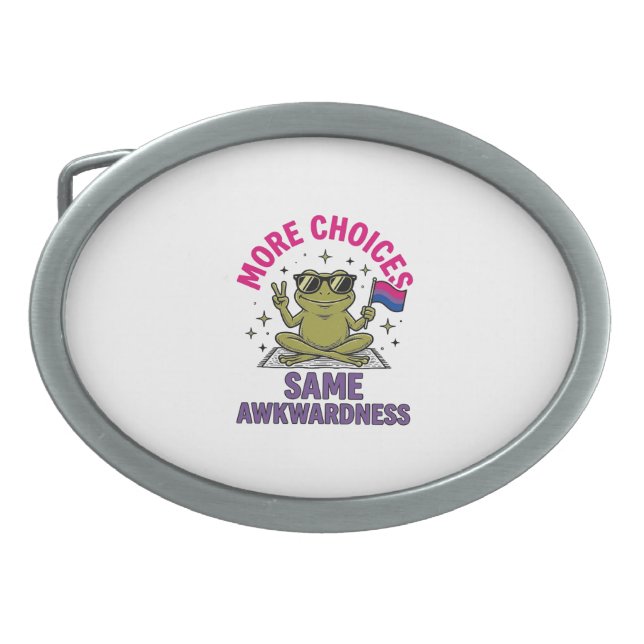 Funny Bi Frog Pride Shirt Design_1 Belt Buckle (Front)