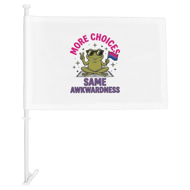 Funny Bi Frog Pride Shirt Design_1 Car Flag (Front)