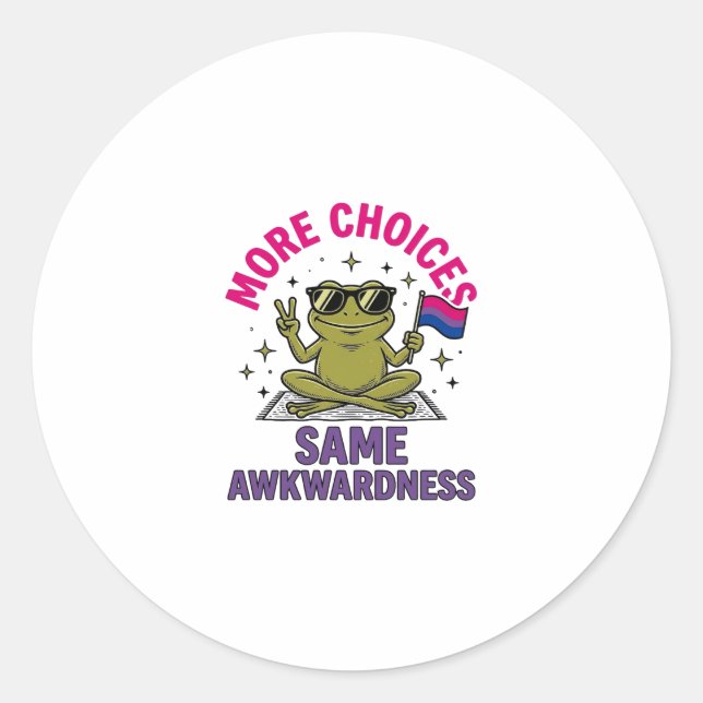 Funny Bi Frog Pride Shirt Design_1 Classic Round Sticker (Front)