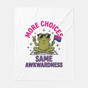 Funny Bi Frog Pride Shirt Design_1 Fleece Blanket
