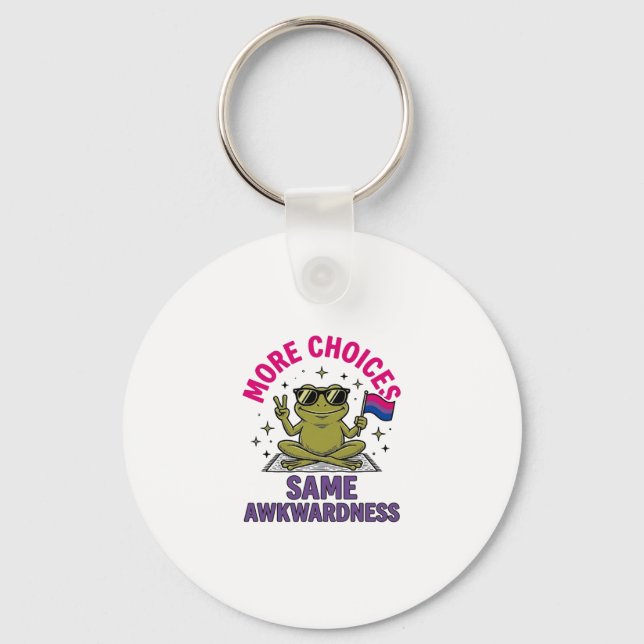 Funny Bi Frog Pride Shirt Design_1 Keychain (Front)