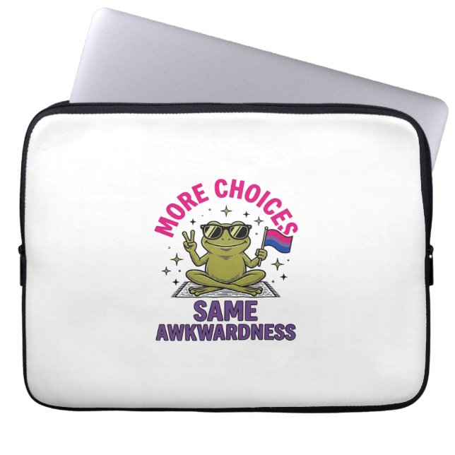 Funny Bi Frog Pride Shirt Design_1 Laptop Sleeve (Front)