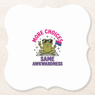 Funny Bi Frog Pride Shirt Design_1 Paper Coaster