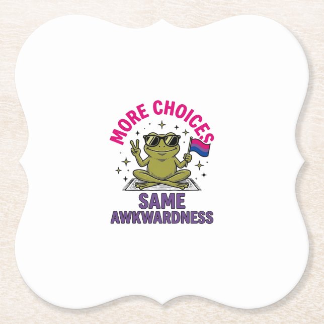 Funny Bi Frog Pride Shirt Design_1 Paper Coaster (Front)