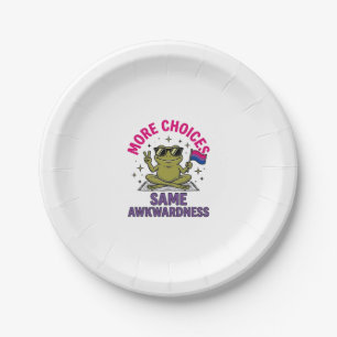 Funny Bi Frog Pride Shirt Design_1 Paper Plates