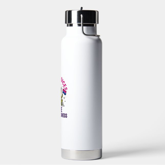 Funny Bi Frog Pride Shirt Design_1 Water Bottle (Left)
