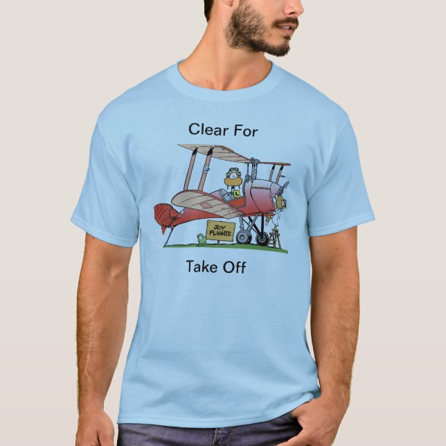 Funny Bi-Plane Cartoon Shirt (Front)