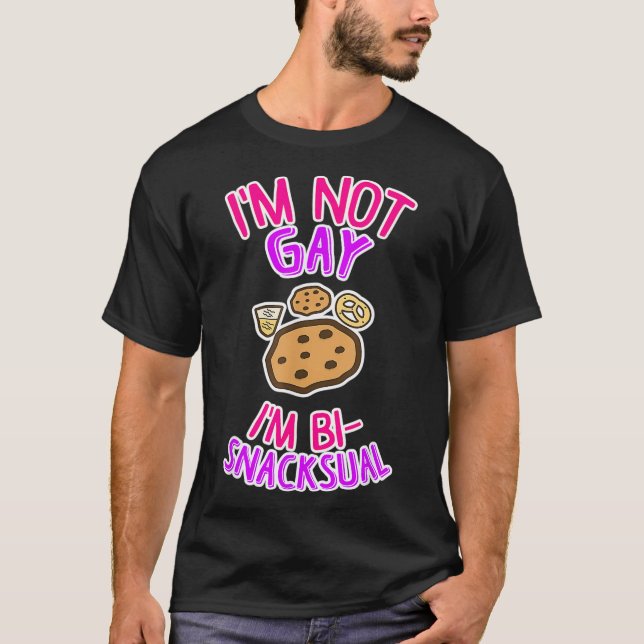 Funny Bi Pride  Bisexual LGBTQ BiSnacksual  T-Shirt (Front)