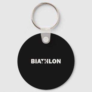 Funny biathlon biathlete shooting skiing target keychain