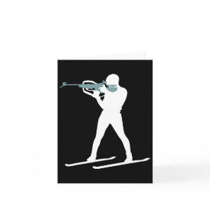 Funny Biathlon Biathlete Shooting Skiing Target Sp Card