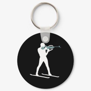 Funny Biathlon Biathlete Shooting Skiing Target Sp Keychain