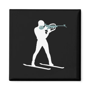 Funny Biathlon Biathlete Shooting Skiing Target Sp Magnet