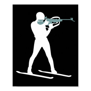 Funny Biathlon Biathlete Shooting Skiing Target Sp Poster