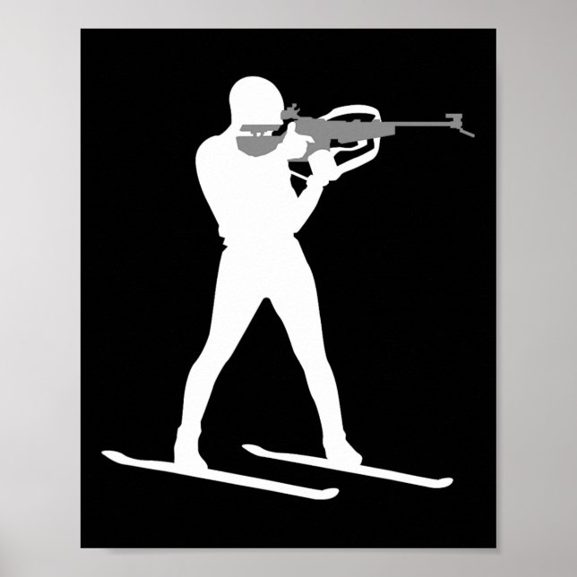 Funny Biathlon Biathlete Shooting Skiing Target Sp Poster (Front)