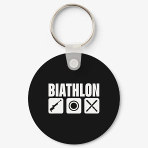 Funny Biathlon Biathlete Target Sports Shooting Sk Keychain