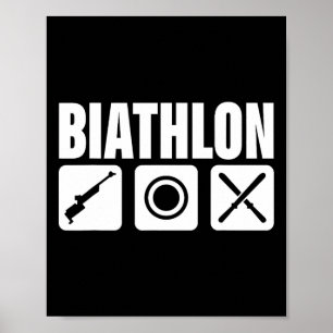 Funny Biathlon Biathlete Target Sports Shooting Sk Poster