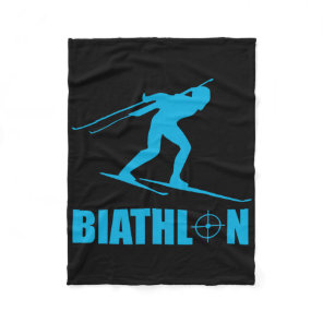 Funny Biathlon Target Sports Biathlete Shooting Sk Fleece Blanket