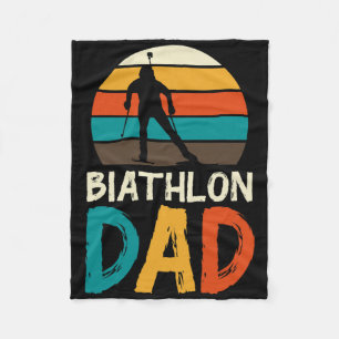 Funny Biathlon Winter Ski Skiing Fun Lovers 4 Fleece Blanket