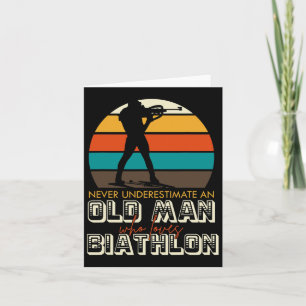 Funny Biathlon Winter Ski Skiing Fun Lovers 6 Card
