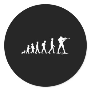 Funny Biathlon Winter Ski Skiing Fun Lovers 7  Classic Round Sticker
